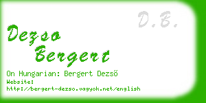 dezso bergert business card